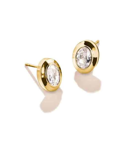 Silverörhänge Oval Stud with Zirconia fg