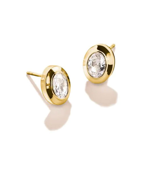 Silverörhänge Oval Stud with Zirconia fg