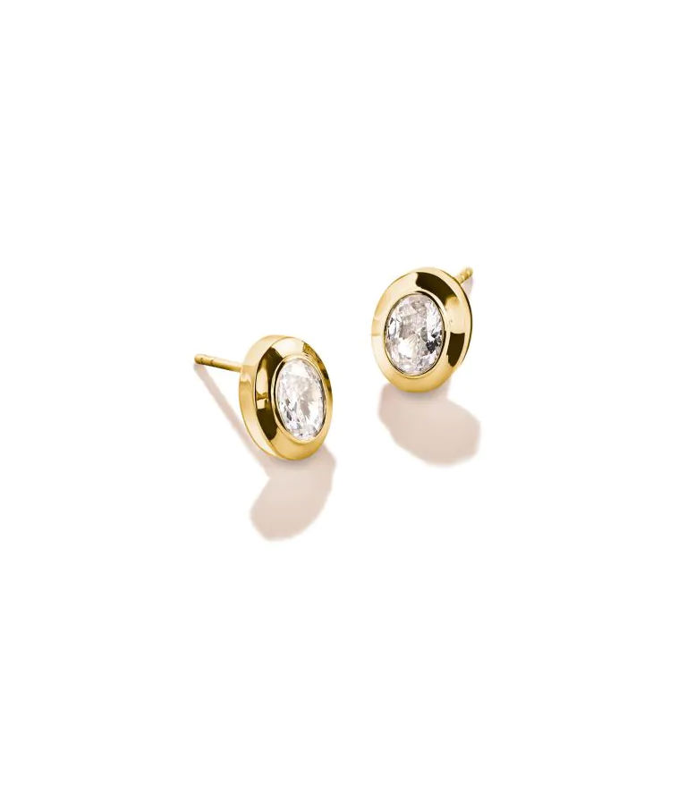 Silverörhänge Oval Stud with Zirconia fg