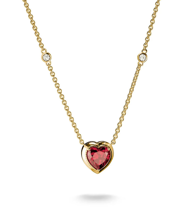 Silverhalsband Red Heart Elyndra fg