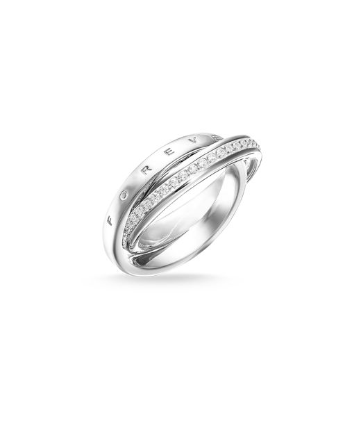 Silverring Together Forever cz stl 54 SS SIZE 54