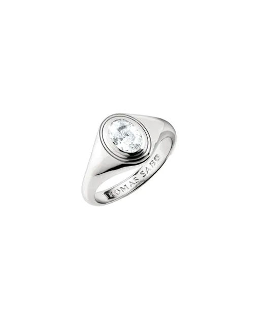 Silverring Oval White Zirconia Stone Bold Elegance SIZE 56