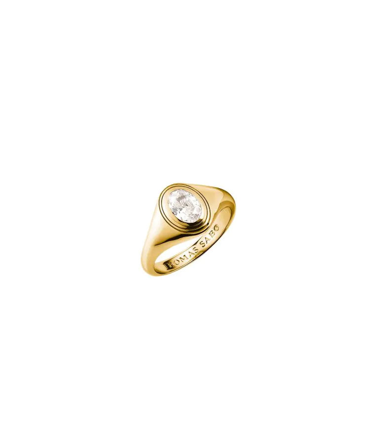 Silverring Oval White Zirconia Bold Elegance fg SIZE 54