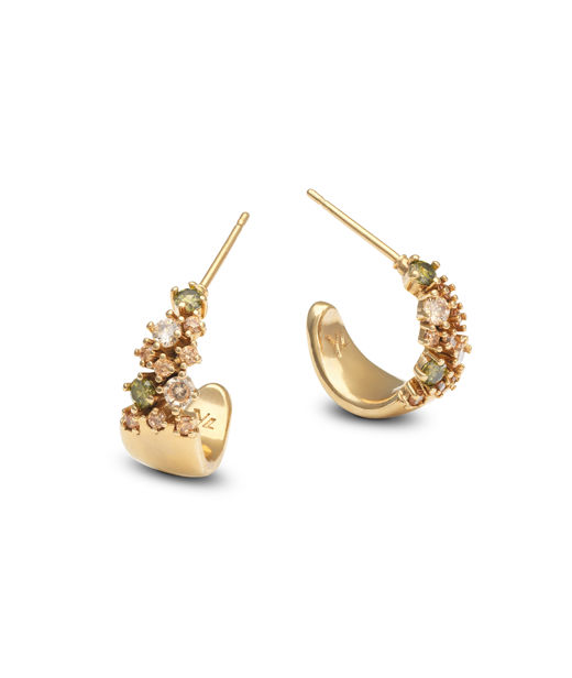 Mässingörhänge Petite Meadow Peridot gold
