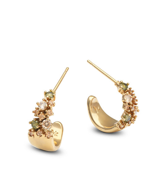 Mässingörhänge Petite Meadow Peridot gold