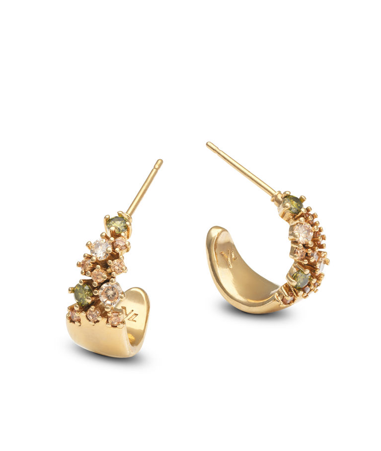 Mässingörhänge Petite Meadow Peridot gold
