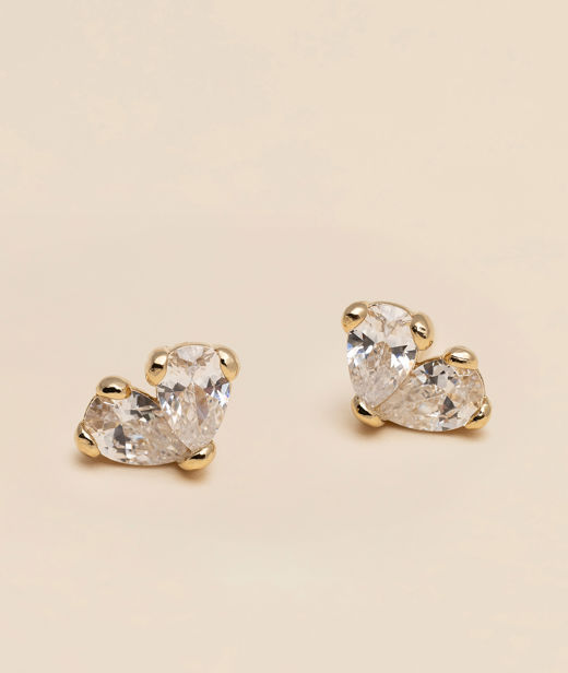 Mässingörhänge Love - Crystal gold