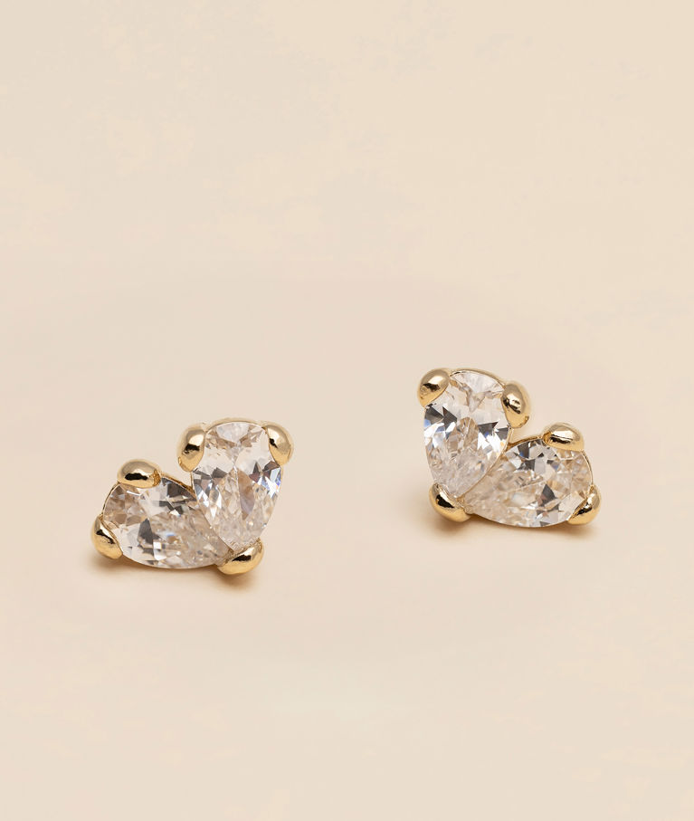 Mässingörhänge Love - Crystal gold