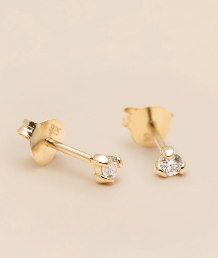 Silverörhänge Signature Stud 2,9mm 0,18ct LAB fg