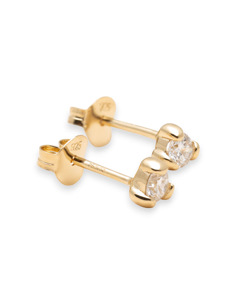Silverörhänge Signature Stud 3.4mm 0,3ct LAB fg