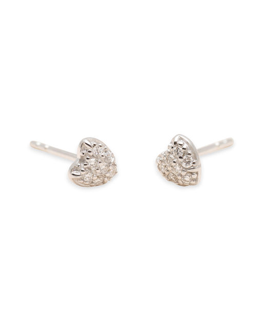 Silverörhänge Diamond Pave Heart 0,14ct LAB