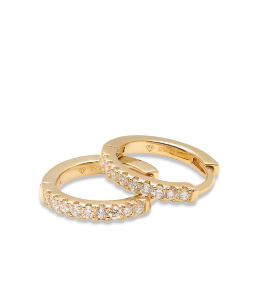 Silverörhänge Alliance Diamond Hoops 0,18ct LAB fg