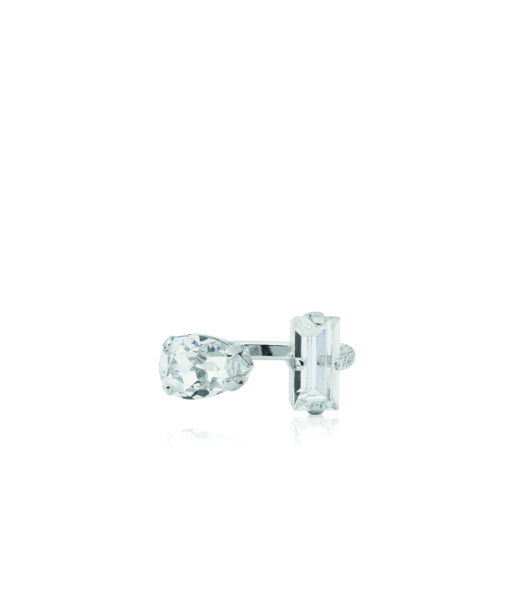 Mässingring Noelle Rhodium Crystal