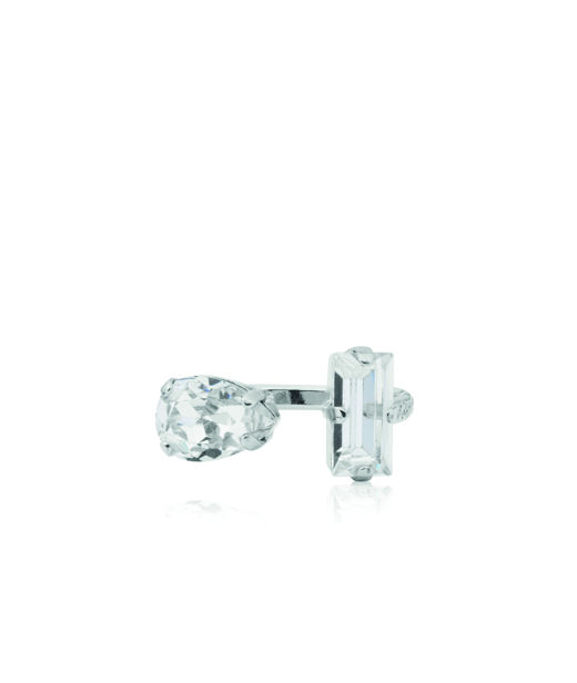 Mässingring Noelle Rhodium Crystal