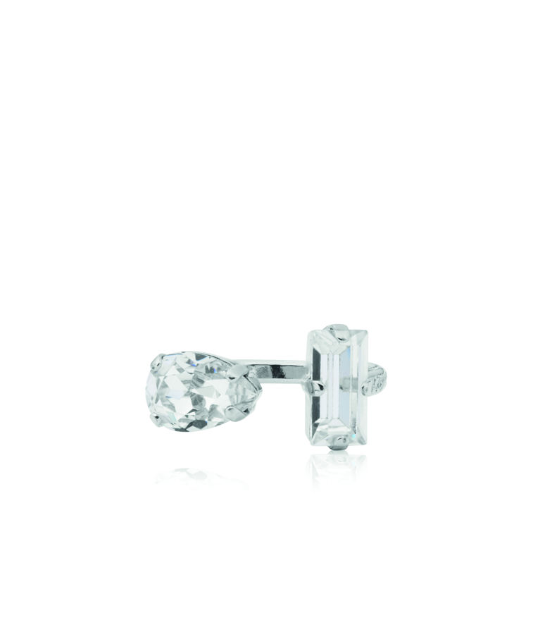 Mässingring Noelle Rhodium Crystal