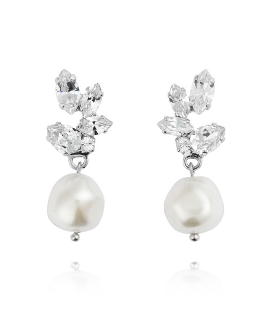 Mässingsörhängen Pearls Of Promise Crystal Rhodium