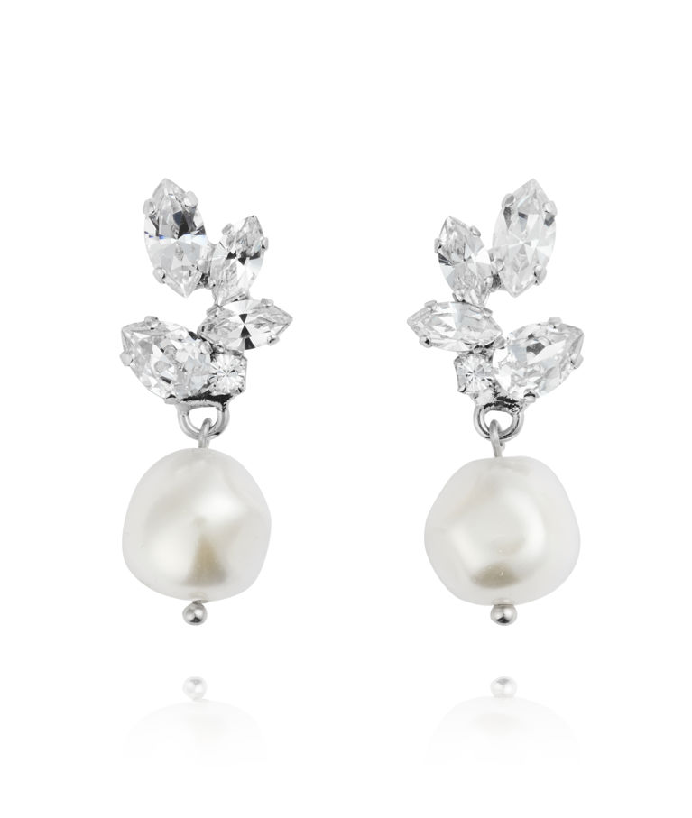 Mässingsörhängen Pearls Of Promise Crystal Rhodium